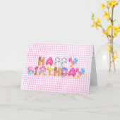 ハッピーバースデーアイスクリームスイーツ カード (黄色い花)