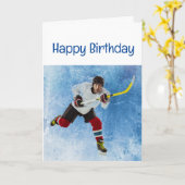 ハッピーバースデーアイスホッケースポーツ カード (黄色い花)