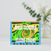 ハッピーバースデーアイラブサーフハクナマタタタハガキ ポストカード (スタンド正面)