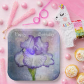 ハッピーバースデーアイリス紙プレート ペーパープレート (パーティー)