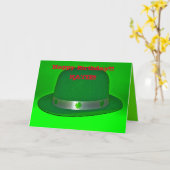 ハッピーバースデーアイリッシュダービーハット!!グリーティングカード カード (黄色い花)