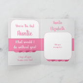 ハッピーバースデーアウンティグレイとピンク カード (内部)