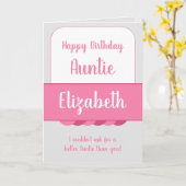 ハッピーバースデーアウンティグレイとピンク カード (黄色い花)