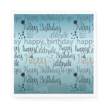 ハッピーバースデーアクアグラデーション