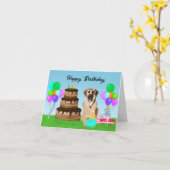 ハッピーバースデーアナトリアンシェパードドッグアット誕生日 カード (黄色い花)