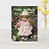 ハッピーバースデーアバ カード (黄色い花)