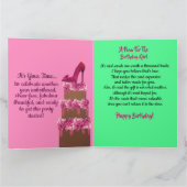 ハッピーバースデーアフリカンアメリカン・レディお誕生日ケーキ カード (内部)