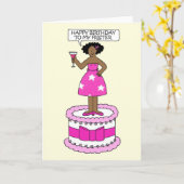 ハッピーバースデーアフリカ系アメリカ人フリスター カード (黄色い花)