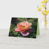 ハッピーバースデーアプリコット&ラベンダーバラハネビー カード (黄色い花)