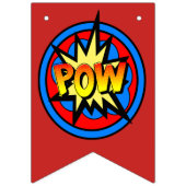 ハッピーバースデーアポップ・アートのートスーパーヒーロー誕生日バナー バンティングフラッグ (第3の旗)