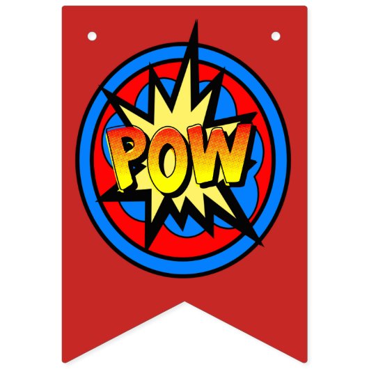 ハッピーバースデーアポップ・アートのートスーパーヒーロー誕生日バナー バンティングフラッグ (第3の旗)