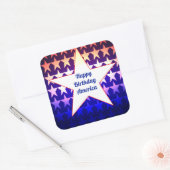 ハッピーバースデーアメリカのパーソナライズ スクエアシール (封筒)