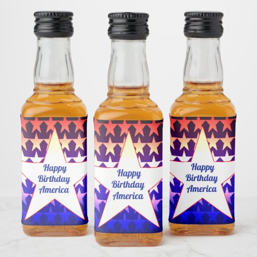ハッピーバースデーアメリカのパーソナライズ リキュールボトルラベル (ボトル)