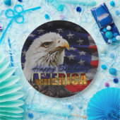 ハッピーバースデーアメリカのワシBG -紙皿 ペーパープレート (パーティー)