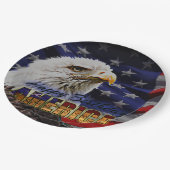 ハッピーバースデーアメリカのワシBG -紙皿 ペーパープレート (アングル)