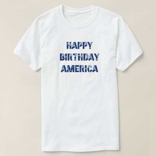 ハッピーバースデーアメリカスターズストライプブルー Tシャツ (デザイン正面)