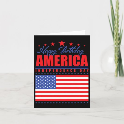 ハッピーバースデーアメリカ独立記念日7月4日 カード (正面)