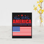 ハッピーバースデーアメリカ独立記念日7月4日 カード (黄色い花)