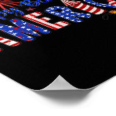 ハッピーバースデーアメリカ花火アメリカ州旗4日 ポスター (角)