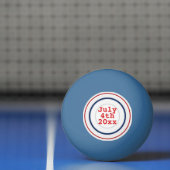 ハッピーバースデーアメリカ赤白と青の丸 卓球ボール (ネット)