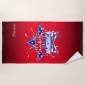 ハッピーバースデーアメリカ7月4日インディペンデント ビーチタオル (正面)