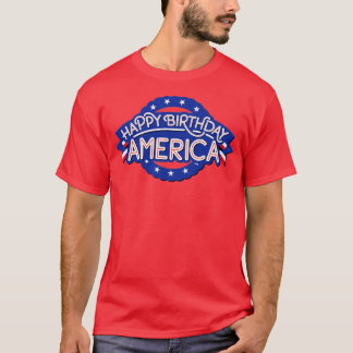 ハッピーバースデーアメリカ7月4日USA独立 Tシャツ