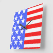 ハッピーバースデーアメリカ スクエア壁時計 (傾斜)
