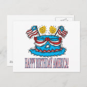 ハッピーバースデーアメリカ ポストカード (正面/裏面)