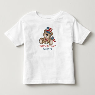ハッピーバースデーアメリカTシャツ7月4日 トドラーTシャツ