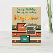 ハッピーバースデーアメージングオシキブラウンとオレンジ カード (正面)