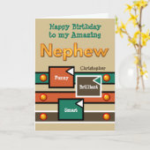 ハッピーバースデーアメージングオシキブラウンとオレンジ カード (黄色い花)