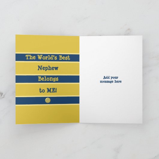 ハッピーバースデーアメージング甥の海軍と金ゴールド カード (内部)