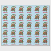 ハッピーバースデーアリゲータースーパーヒーローバースデーパーティー ラッピングペーパー (フラット)