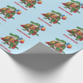 ハッピーバースデーアリゲータースーパーヒーローバースデーパーティー ラッピングペーパー (角)