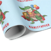 ハッピーバースデーアリゲータースーパーヒーローバースデーパーティー ラッピングペーパー (ロールコーナー)