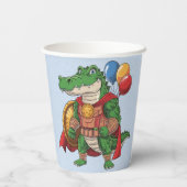 ハッピーバースデーアリゲータースーパーヒーローバースデーパーティー 紙コップ (裏面)