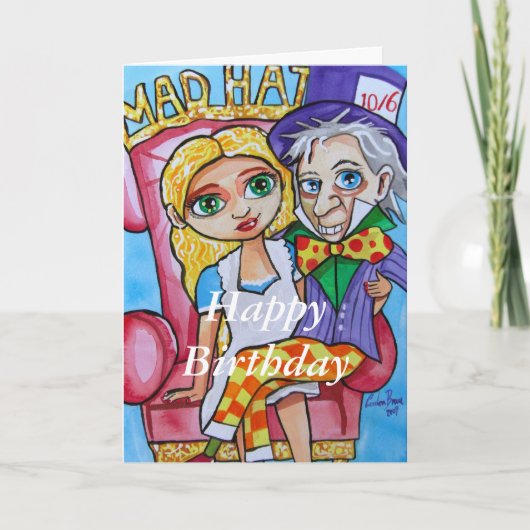 ハッピーバースデーアリスinワンダーランド不機嫌帽子屋 カード (正面)