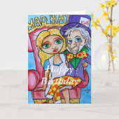 ハッピーバースデーアリスinワンダーランド不機嫌帽子屋 カード (黄色い花)