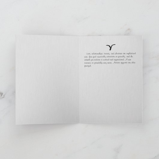 ハッピーバースデーアリーエレガント占星術 カード (内部)