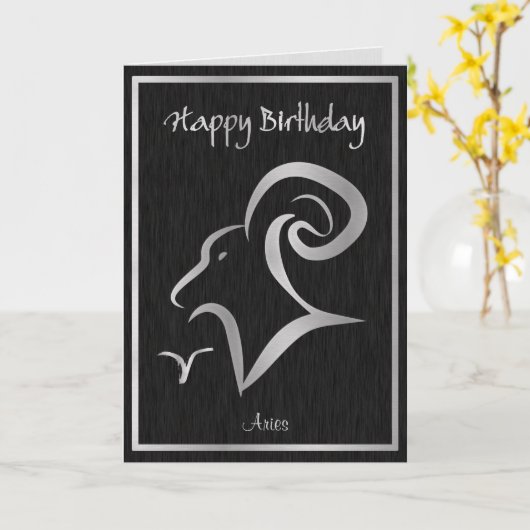 ハッピーバースデーアリーエレガント占星術 カード (黄色い花)