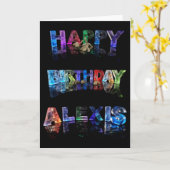 ハッピーバースデーアレキシスカード カード (黄色い花)