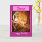 ハッピーバースデーアンティウィズフェアリー叔母の誕生日 カード (黄色い花)