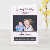 ハッピーバースデーアンティパーソナライズされたーフォトカード カード (黄色い花)