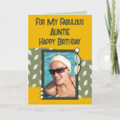 ハッピーバースデーアンティ写真緑イエロー カード (正面)