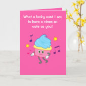 ハッピーバースデーアントトゥニースウィズ踊りカッケーキ カード (黄色い花)