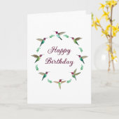 ハッピーバースデーアンナズハミングバード カード (黄色い花)