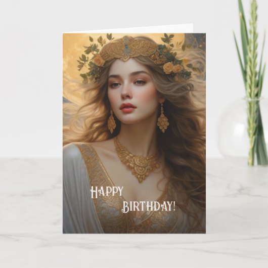 ハッピーバースデーアールヌーボー美しいNo.4 カード (正面)