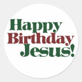 ハッピーバースデーイエスそれはクリスマス ラウンドシール (正面)