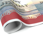 ハッピーバースデーイエスと赤いクリスマスツリー ラッピングペーパー (ロールコーナー)