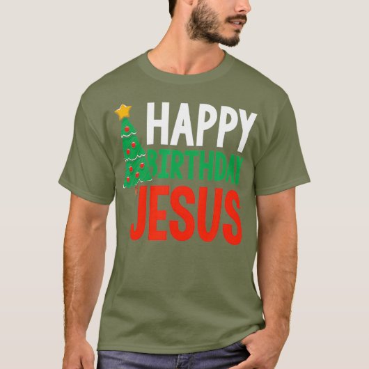 ハッピーバースデーイエスクリスチャンクリスマスホリデー Tシャツ (正面)
